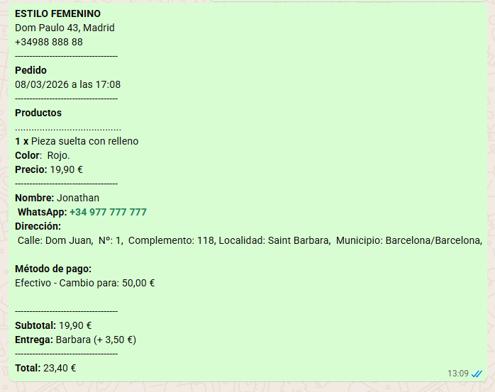 Pedidos por WhatsApp